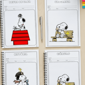 Kit de Capas de Cadernos Escolares – Tema Snoopy!