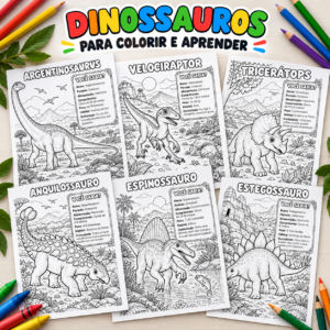 Dinossauros para Colorir e Aprender